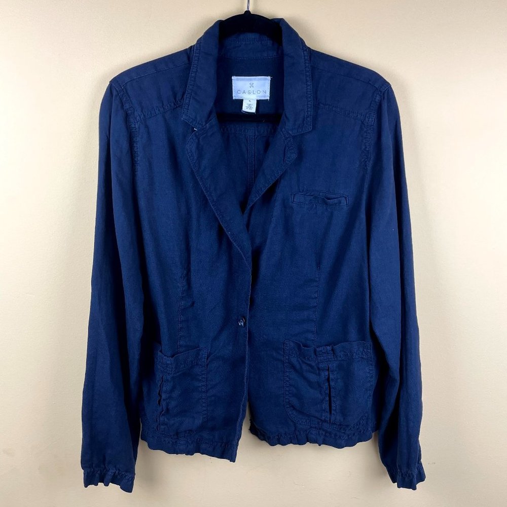 Caslon 100% Linen Navy Blue Blazer XL